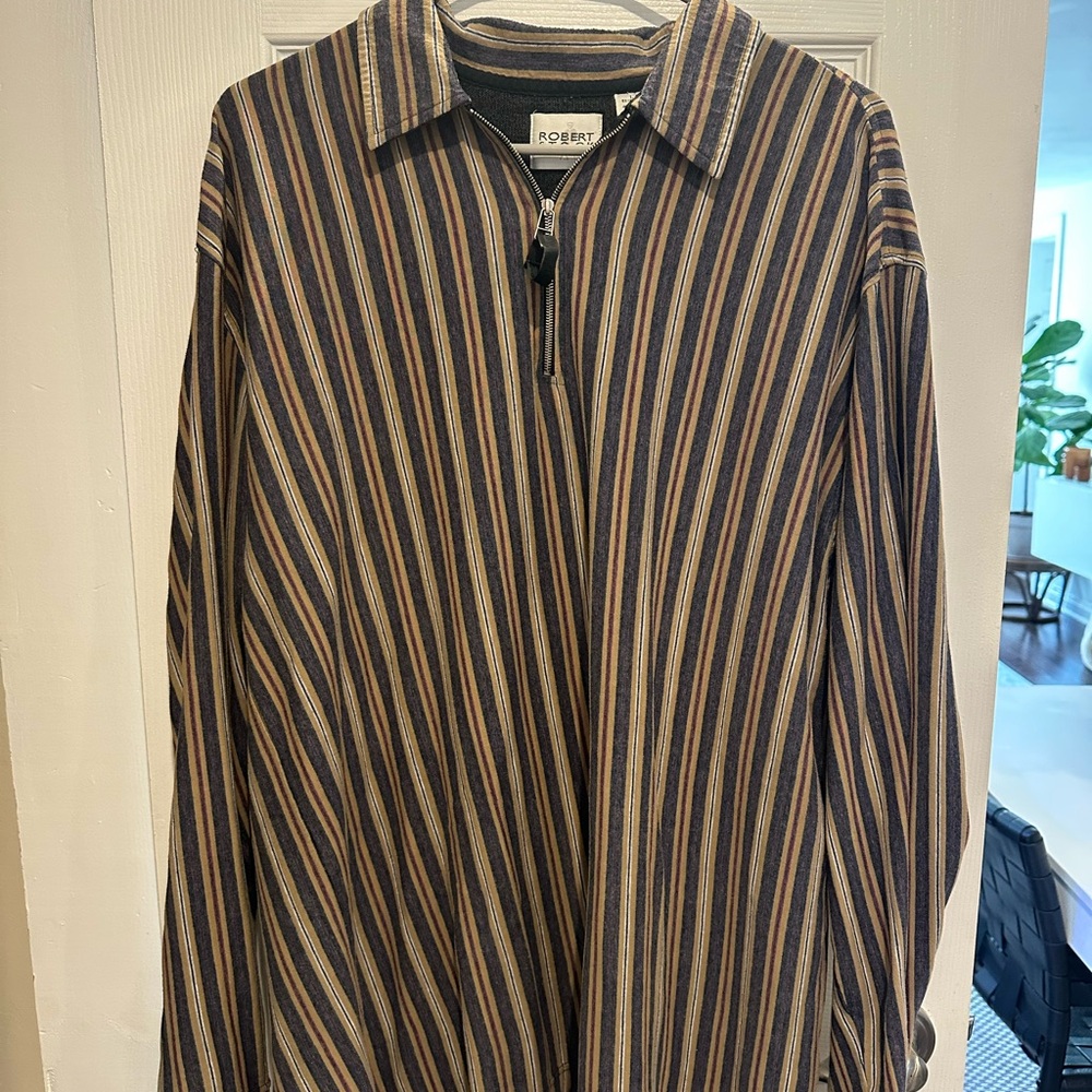 Men’s Multicolored Striped Quarter Zip Jacket